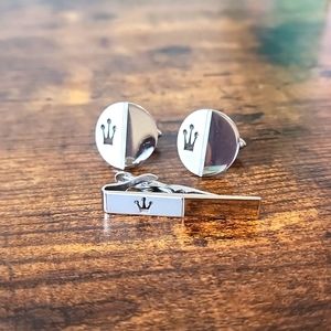VINTAGE SWANK TIE CLIP & CUFF LINKS SET